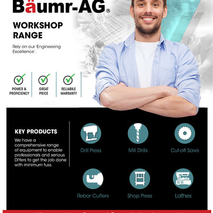 BAUMR-AG 600W 7"x14" Variable-Speed Mini Metal Lathe with LCD Screen