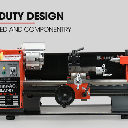 BAUMR-AG 600W 7"x14" Variable-Speed Mini Metal Lathe with LCD Screen