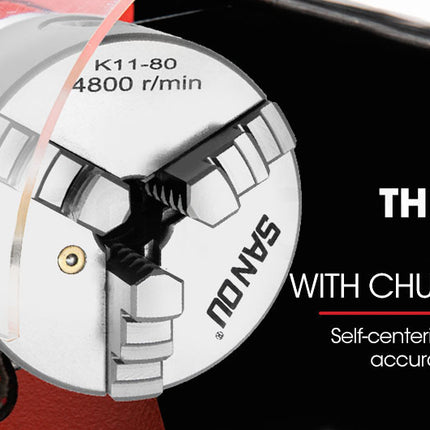 BAUMR-AG 600W 7"x14" Variable-Speed Mini Metal Lathe with LCD Screen