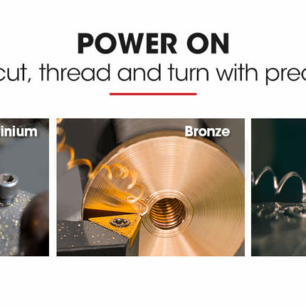 BAUMR-AG 600W 7"x14" Variable-Speed Mini Metal Lathe with LCD Screen