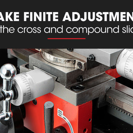 BAUMR-AG 600W 7"x14" Variable-Speed Mini Metal Lathe with LCD Screen