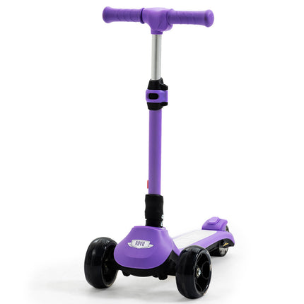 ROVO KIDS 3-Wheel Electric Scooter, Ages 3-8, Adjustable Height, Folding, Lithium Battery, Purple