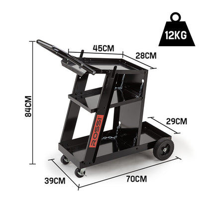 ROSSI Welding Cart Trolley MIG TIG ARC MMA Welder Plasma Cutter Storage Bench