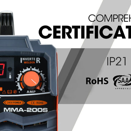 ROSSI Stick Welder 200 Amp Inverter Welding Machine MMA Portable ARC DC 200A Gas