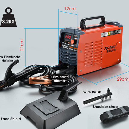 ROSSI Stick Welder 200 Amp Inverter Welding Machine MMA Portable ARC DC 200A Gas