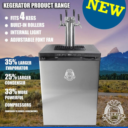 Keg King - Kegmaster Series XL Kegerator - Fastap Triple Tap