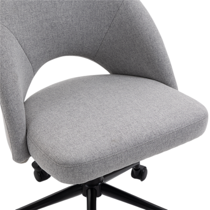 Fabric Office Chair Computer Upholstered Swivel Home Desk Chair  Grey