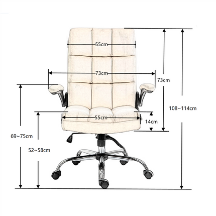 Velvet Home Ergonomic Swivel Adjustable Tilt Angle and Flip-up Arms Office Chair