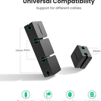 UGREEN 6 Slots Silicon Cable Management Organizer (3+1 combination) - 70585