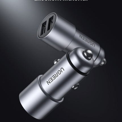 UGREEN Dual USB-A 24W Car Charger (Grey) - 50592