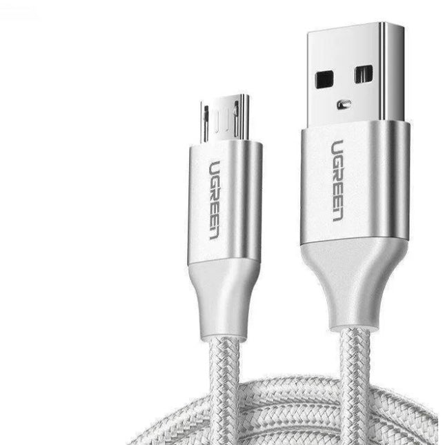 UGREEN USB-A to Micro USB Cable 1m (Aluminium case, White) - 60151