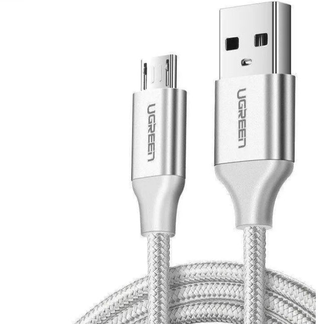 UGREEN USB-A to Micro USB Cable 2m (Aluminium case, White) - 60153