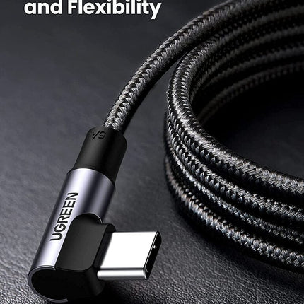 UGREEN USB-C to 90 Degree Angle USB-C M/M 5A Data Cable 2m - 70645