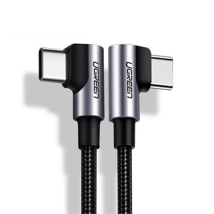UGREEN 90 Degree Angle USB-C to 90 Degree Angle USB-C 5A Data Cable 1m(Black) - 70696