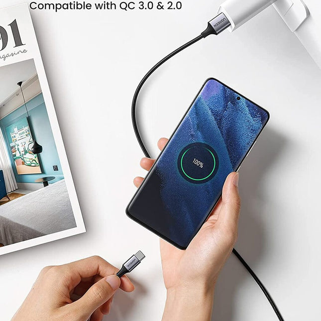 UGREEN USB-A to USB-C Cable 3m (Aluminium case, White) - 60409