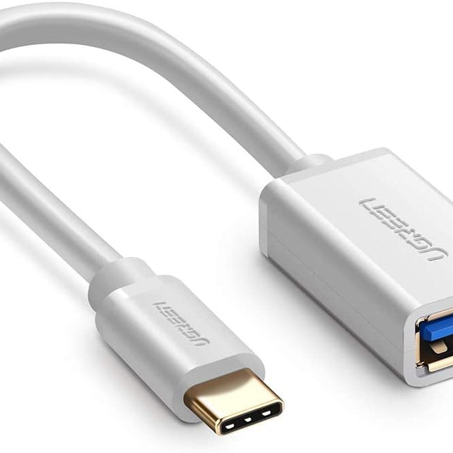 UGREEN USB-C Male To USB 3.0 A Female OTG Cable 15cm (White) 30702