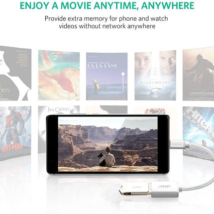 UGREEN USB-C Male To USB 3.0 A Female OTG Cable 15cm (White) 30702