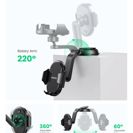 UGREEN Waterfall-Shaped Suction Cup Phone Mount Black 20473