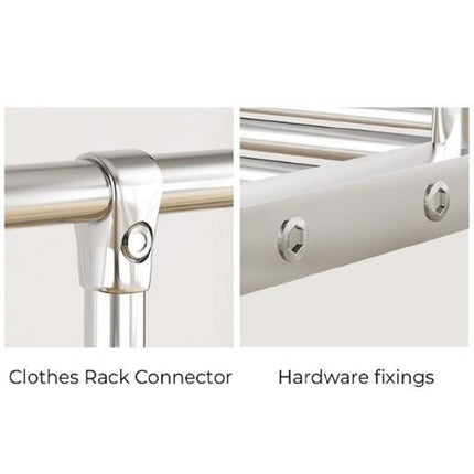 Ekkio Clothes Rack Stainless Steel Two Rail