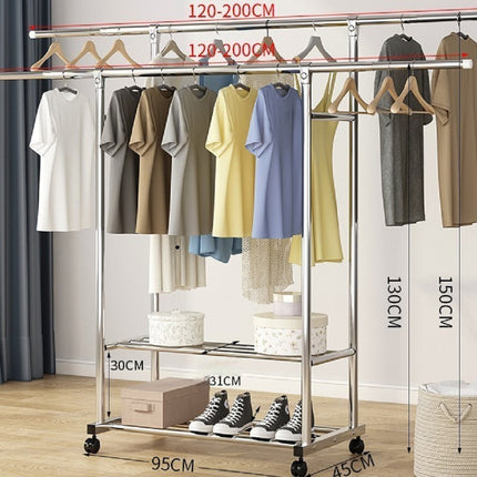 Ekkio Clothes Rack Stainless Steel Two Rail