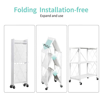 EKKIO Foldable Storage Shelf 3 Tier (White)
