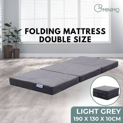 GOMINIMO 3 Fold Folding Mattress Double Light Grey GO-FM-103-EON