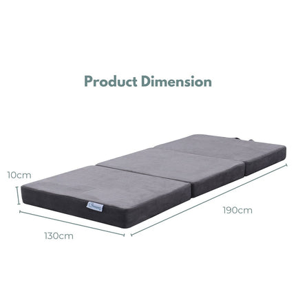 GOMINIMO 3 Fold Folding Mattress Double Light Grey GO-FM-103-EON