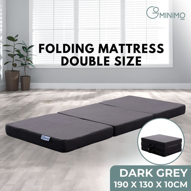 GOMINIMO 3 Fold Folding Mattress Double Dark Grey GO-FM-102-EON