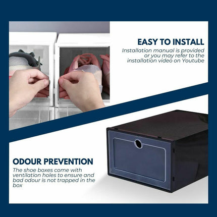 GOMINIMO Plastic Shoe Box 24 PCS Black GO-SB-105-QX