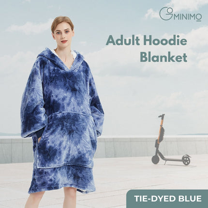 GOMINIMO Hoodie Blanket Adult Tie-Dyed Blue GO-HB-127-AYS