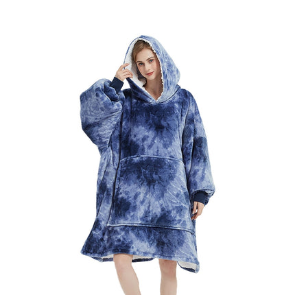GOMINIMO Hoodie Blanket Adult Tie-Dyed Blue GO-HB-127-AYS