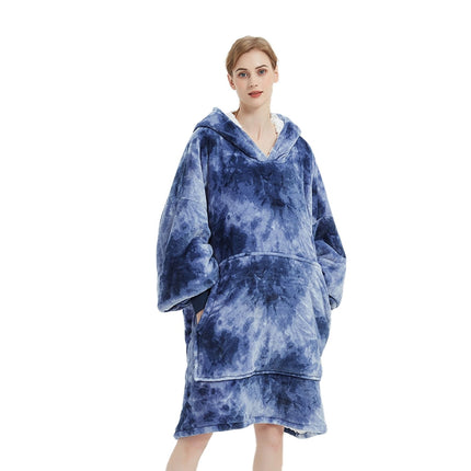 GOMINIMO Hoodie Blanket Adult Tie-Dyed Blue GO-HB-127-AYS