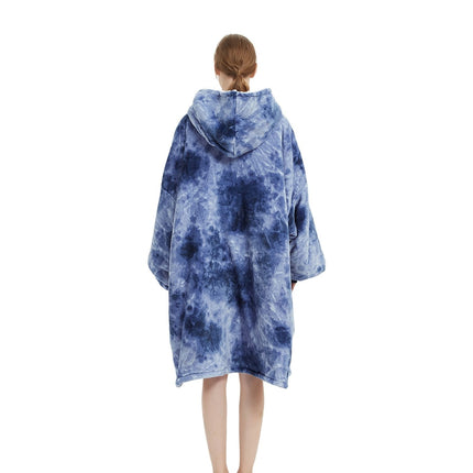 GOMINIMO Hoodie Blanket Adult Tie-Dyed Blue GO-HB-127-AYS