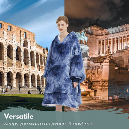 GOMINIMO Hoodie Blanket Adult Tie-Dyed Blue GO-HB-127-AYS
