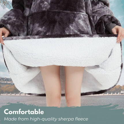 GOMINIMO Hoodie Blanket Adult Tie-Dyed Grey GO-HB-128-AYS