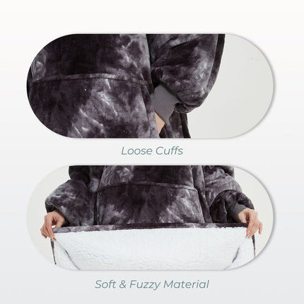 GOMINIMO Hoodie Blanket Adult Tie-Dyed Grey GO-HB-128-AYS