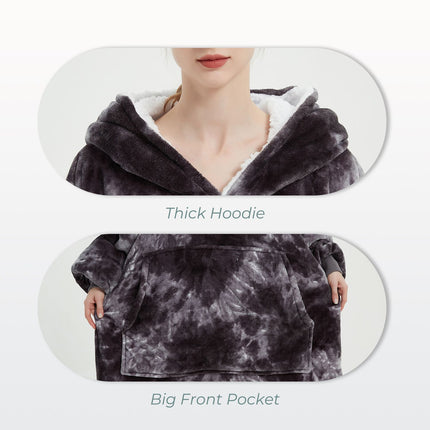 GOMINIMO Hoodie Blanket Adult Tie-Dyed Grey GO-HB-128-AYS