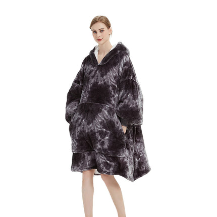 GOMINIMO Hoodie Blanket Adult Tie-Dyed Grey GO-HB-128-AYS