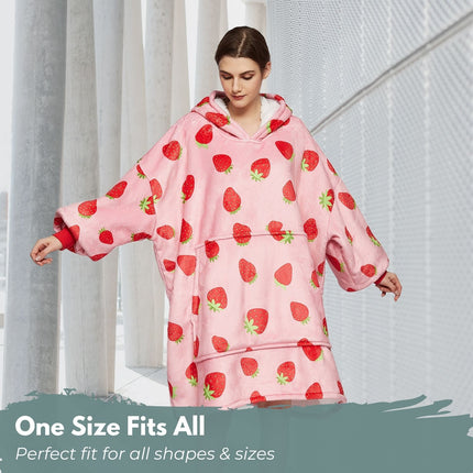 GOMINIMO Hoodie Blanket Adult Strawberry GO-HB-129-AYS