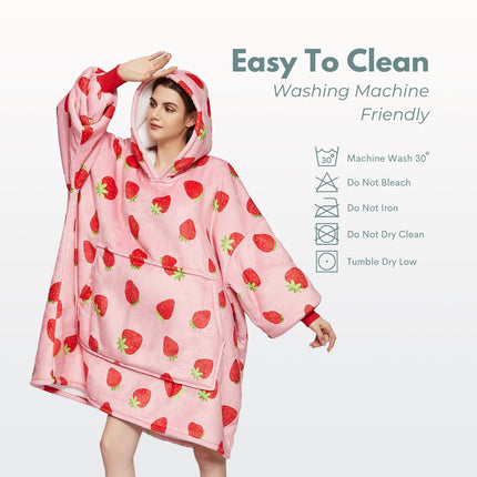 GOMINIMO Hoodie Blanket Adult Strawberry GO-HB-129-AYS