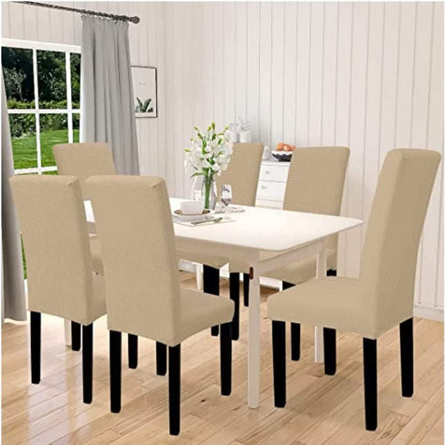 GOMINIMO 6pcs Dining Chair Slipcovers/ Protective Covers (Camel) GO-DCS-103-RDT