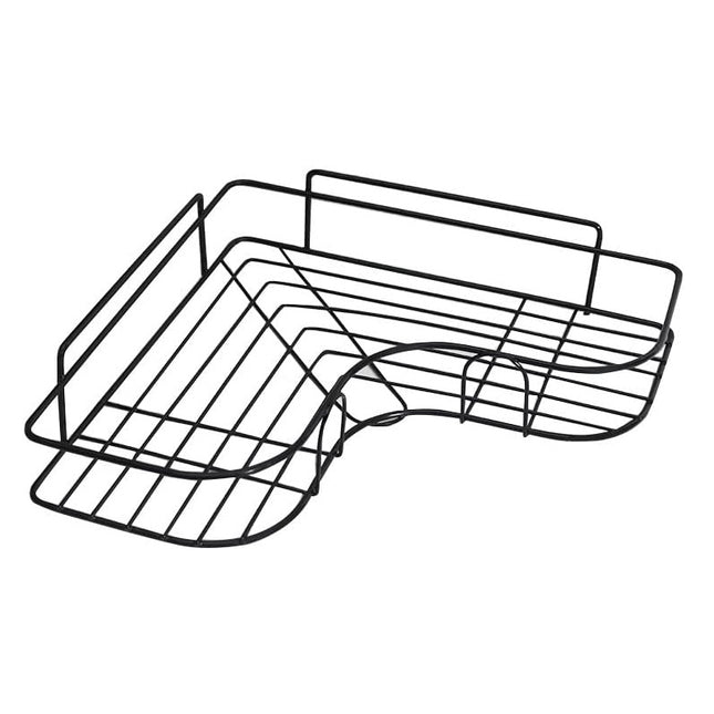 GOMINIMO Corner Shower Caddy with Hooks and Adhesive (Black) GO-CSS-100-SF