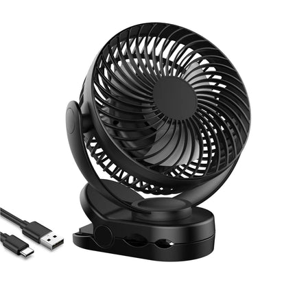 GOMINIMO 10000mAh Rechargeable Clip on Fan with Hook and LED Light GO-CF-100-YJE