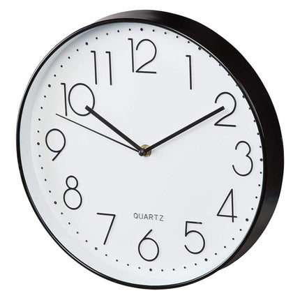 GOMINIMO 12 Inch Non-Ticking Silent Wall Clocks Battery Operated Quartz (Black) GO-WC-100-TCBD