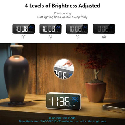 GOMINIMO Digital Clock Mirrored Black GO-CK-100-FKT