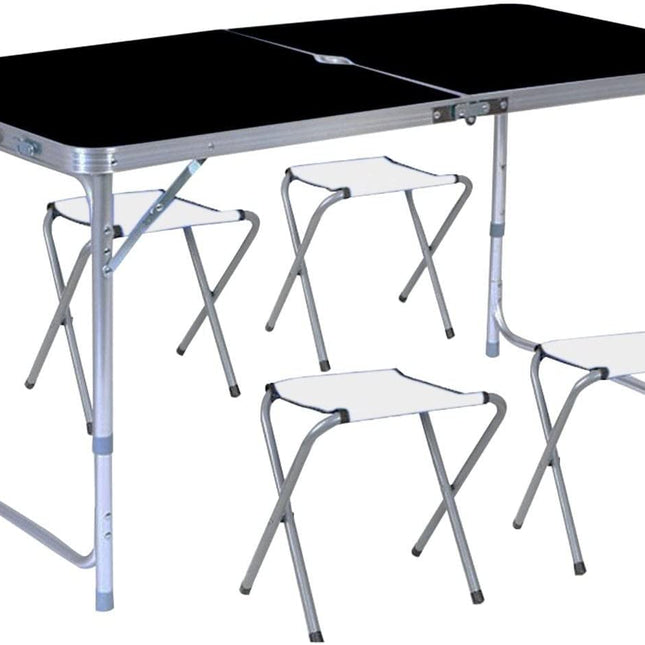 KILIROO Camping Table 120cm Black (With 4 Chair) KR-CT-105-CU