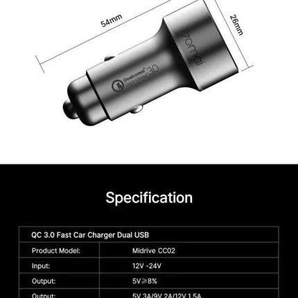 70Mai Dual Usb Car Charger CC02 3028300