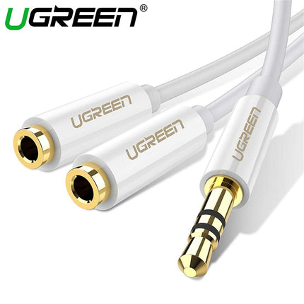 UGREEN Male to 2 x 3.5mm Female Slim Stereo Audio Y Splitter Cable 10739