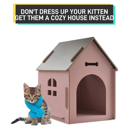 Floofi Wooden Pet House No Door (XL Yellow) - PT-PH-188-GF