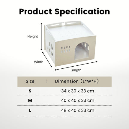 Floofi Box House White (S) - PT-PH-191-GF